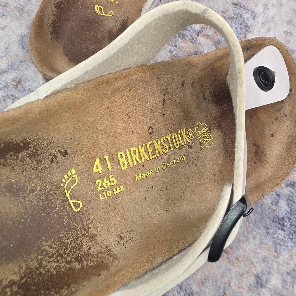 Birkenstock Gizeh Shoes Womens Size 10 White Thong Cork Sandals Comfort Boho - Picture 5 of 8